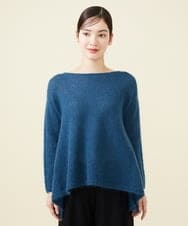 GBFCW50450 Sybilla(シビラ) 【blue&black】ハンカチヘムモヘヤプルオーバー ネイビーブルー