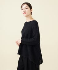 GBFCW50450 Sybilla(シビラ) 【blue&black】ハンカチヘムモヘヤプルオーバー ブラック