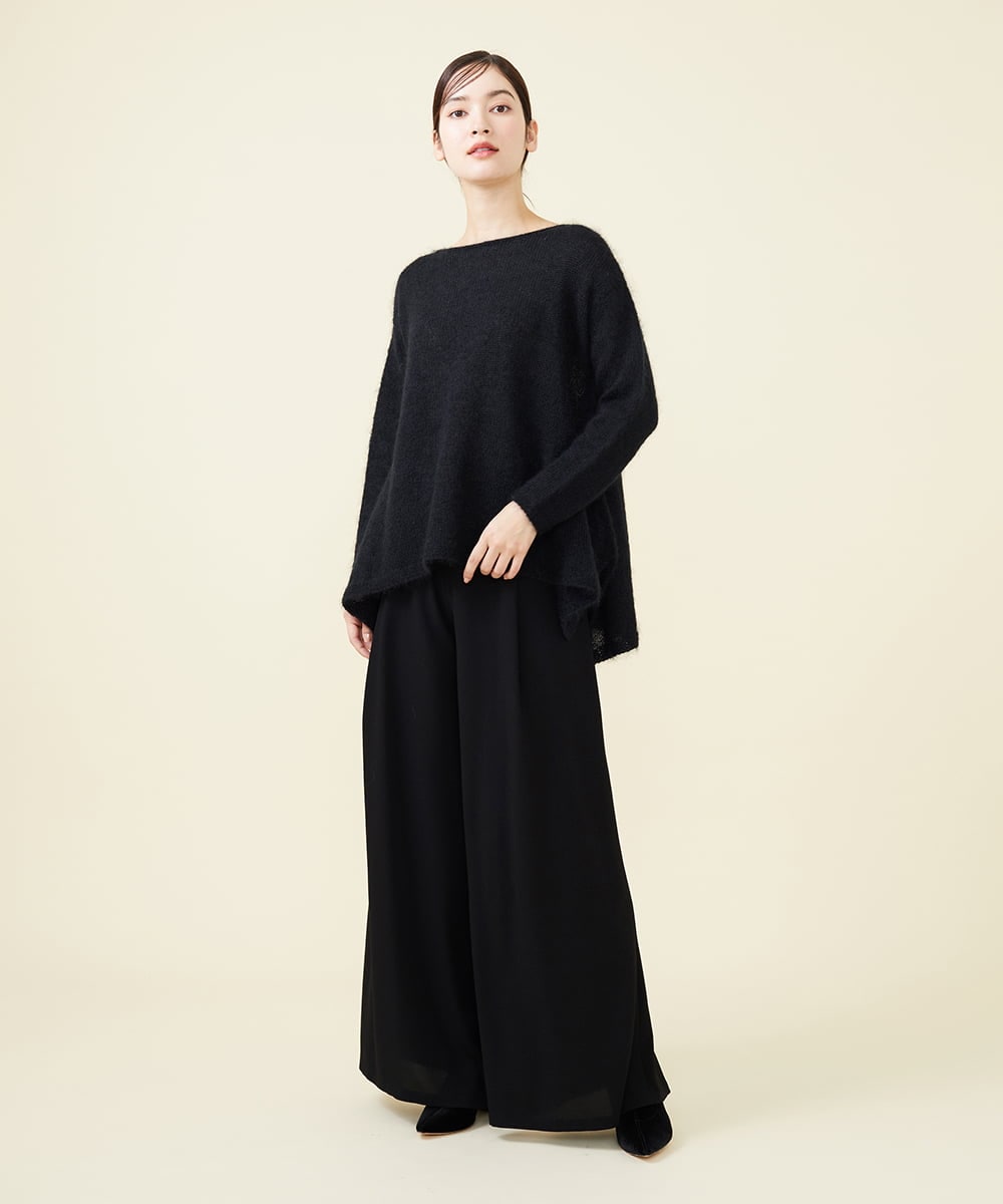 GBFCW50450 Sybilla(シビラ) 【blue&black】ハンカチヘムモヘヤプルオーバー ブラック