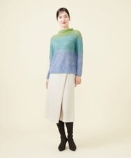 GBFCX02270 Sybilla(シビラ) グラデーションボーダープルオーバー グリーン×ブルー
