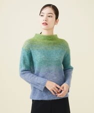 GBFCX02270 Sybilla(シビラ) グラデーションボーダープルオーバー グリーン×ブルー