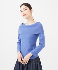 GBFEA04330 Sybilla(シビラ) 【メディア着用】オフショルダープルオーバー ブルー