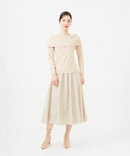 GBFEA04330 Sybilla(シビラ) 【メディア着用】オフショルダープルオーバー ベージュ