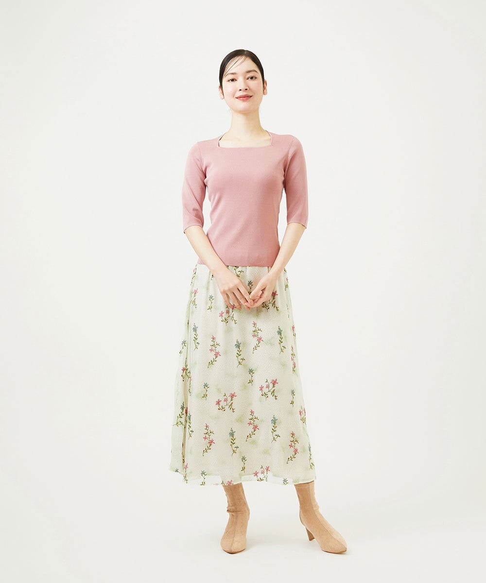 GBFED01270 Sybilla(シビラ) スクエアネックニット ピンク