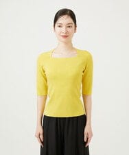 GBFED01270 Sybilla(シビラ) スクエアネックニット イエロー