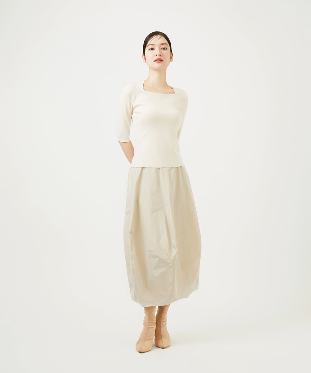 GBFED01270 Sybilla(シビラ) スクエアネックニット アイボリー