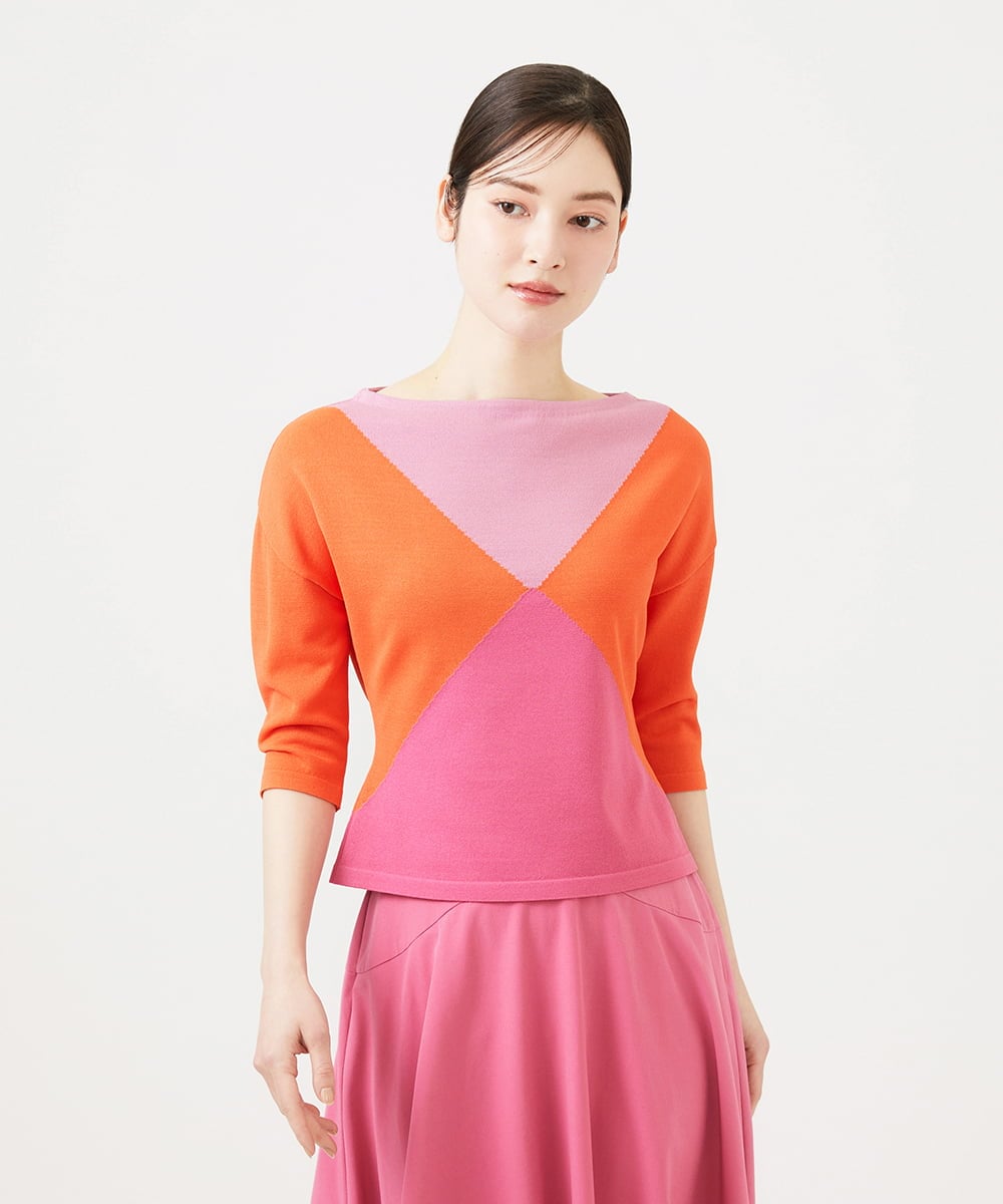 GBFEE03400 Sybilla(シビラ) カラーブロックニット ピンク系