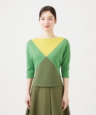 GBFEE03400 Sybilla(シビラ) カラーブロックニット グリーン系