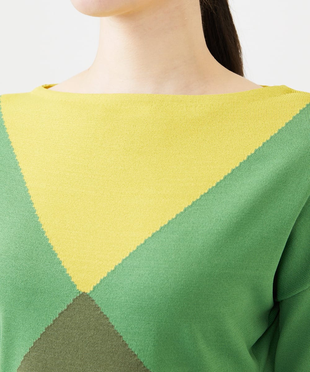 GBFEE03400 Sybilla(シビラ) カラーブロックニット グリーン系