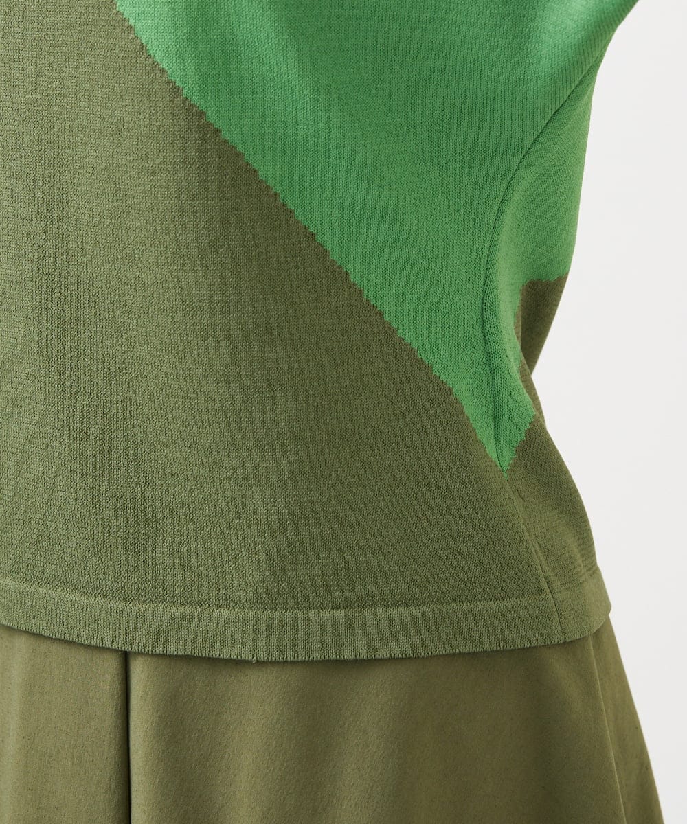 GBFEE03400 Sybilla(シビラ) カラーブロックニット グリーン系