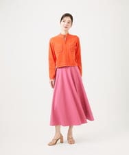 GBFEE04450 Sybilla(シビラ) 配色ステッチジップアップカーディガン オレンジ