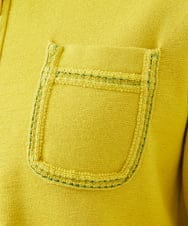 GBFEE04450 Sybilla(シビラ) 配色ステッチジップアップカーディガン イエロー