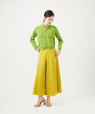 GBFEE04450 Sybilla(シビラ) 配色ステッチジップアップカーディガン グリーン