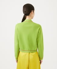 GBFEE04450 Sybilla(シビラ) 配色ステッチジップアップカーディガン グリーン