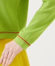 GBFEE04450 Sybilla(シビラ) 配色ステッチジップアップカーディガン グリーン