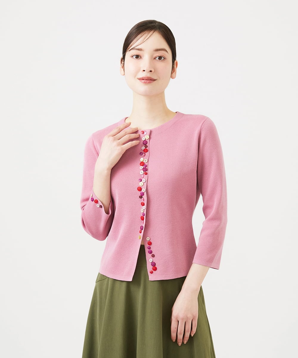 GBFEE05360 Sybilla(シビラ) カラーボタンカーディガン ピンク