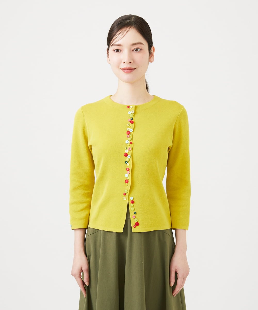 GBFEE05360 Sybilla(シビラ) カラーボタンカーディガン イエロー