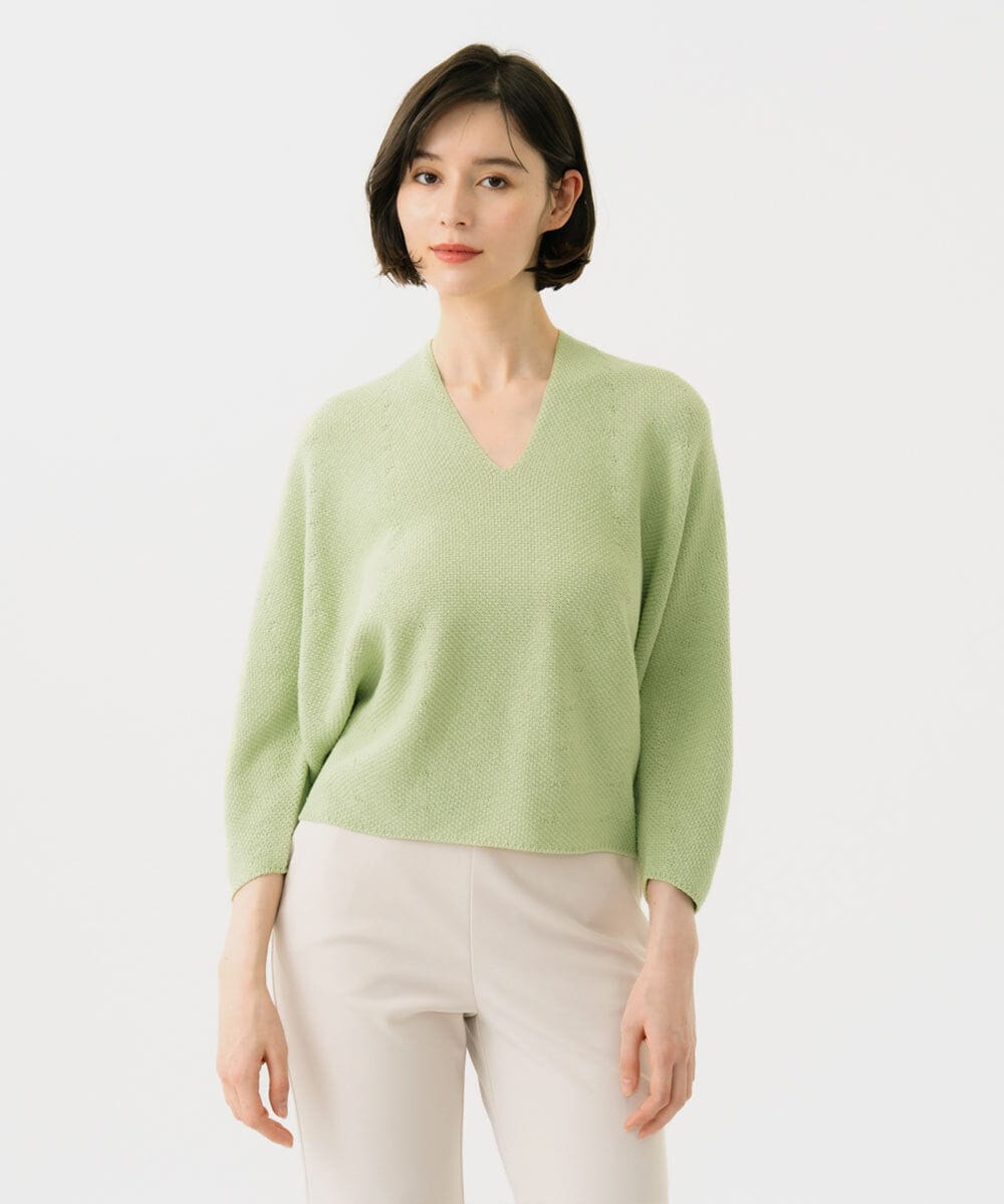 GBFEE50300 Sybilla(シビラ) Vネックフォルムニット ペールグリーン