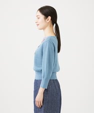 GBFGD01550 Sybilla(シビラ) ビーズフラワー刺繍ニット ブルー