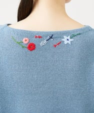 GBFGD01550 Sybilla(シビラ) ビーズフラワー刺繍ニット ブルー