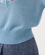 GBFGD01550 Sybilla(シビラ) ビーズフラワー刺繍ニット ブルー