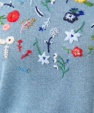 GBFGD01550 Sybilla(シビラ) ビーズフラワー刺繍ニット ブルー