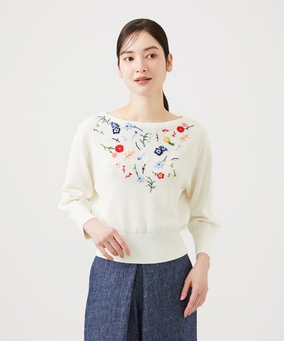 GBFGD01550 Sybilla 【先行予約】ビーズフラワー刺繍ニット