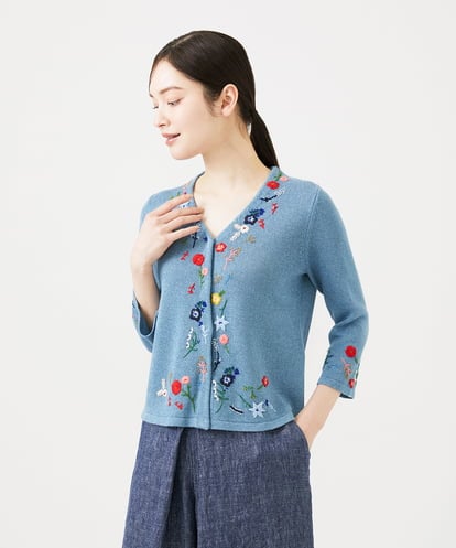 GBFGD02650 Sybilla 【先行予約】ビーズフラワー刺繍カーディガン