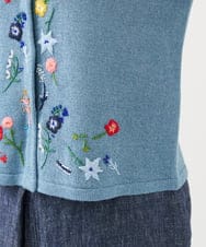 GBFGD02650 Sybilla(シビラ) ビーズフラワー刺繍カーディガン ブルー