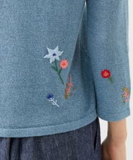 GBFGD02650 Sybilla(シビラ) ビーズフラワー刺繍カーディガン ブルー