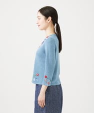 GBFGD02650 Sybilla(シビラ) ビーズフラワー刺繍カーディガン ブルー