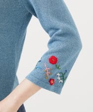 GBFGD02650 Sybilla(シビラ) ビーズフラワー刺繍カーディガン ブルー