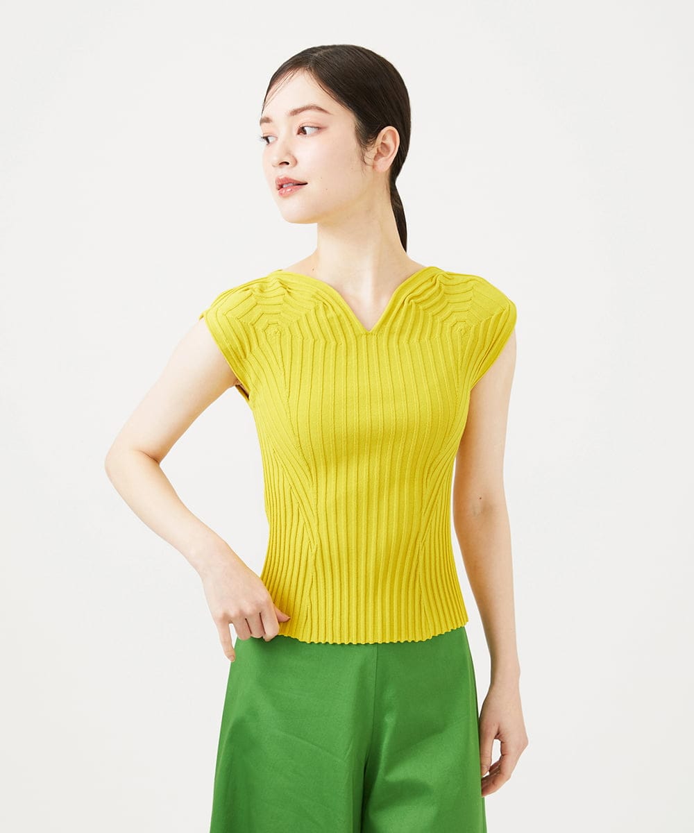 GBFGD30330 Sybilla(シビラ) ハートモチーフリブニット イエロー