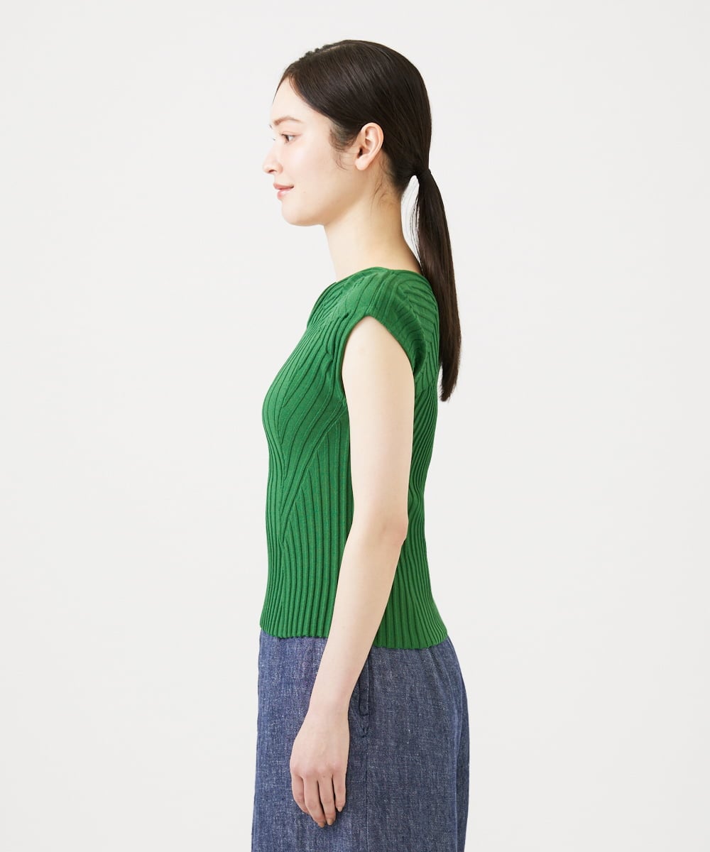 GBFGD30330 Sybilla(シビラ) ハートモチーフリブニット グリーン