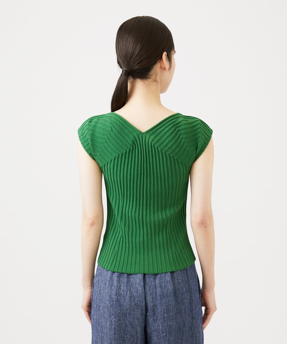 GBFGD30330 Sybilla(シビラ) ハートモチーフリブニット グリーン