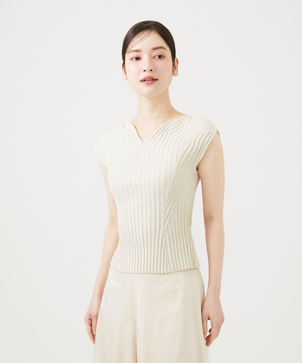 GBFGD30330 Sybilla(シビラ) ハートモチーフリブニット アイボリー