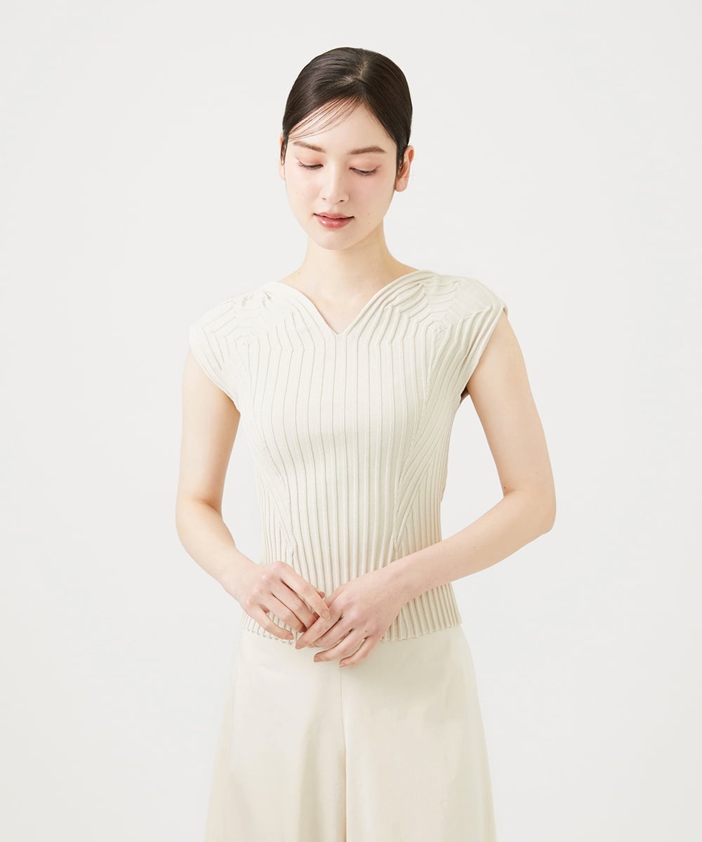 GBFGD30330 Sybilla(シビラ) ハートモチーフリブニット アイボリー