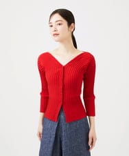 GBFGD31360 Sybilla(シビラ) ハートモチーフリブカーディガン レッド