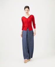 GBFGD31360 Sybilla(シビラ) ハートモチーフリブカーディガン レッド