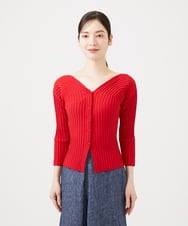 GBFGD31360 Sybilla(シビラ) ハートモチーフリブカーディガン レッド