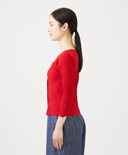 GBFGD31360 Sybilla(シビラ) ハートモチーフリブカーディガン レッド