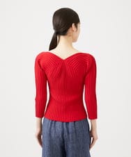 GBFGD31360 Sybilla(シビラ) ハートモチーフリブカーディガン レッド