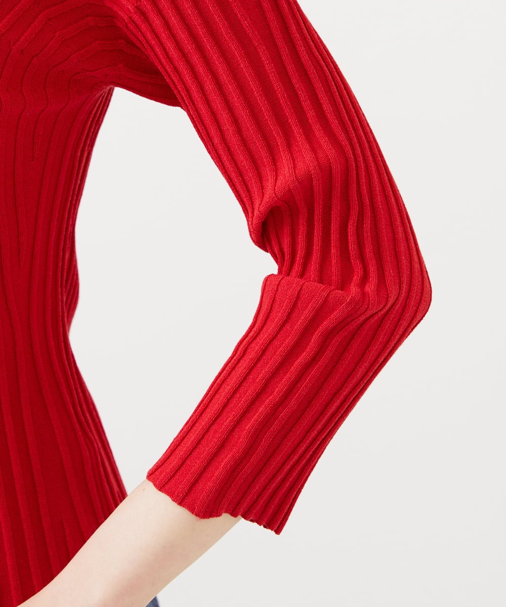 GBFGD31360 Sybilla(シビラ) ハートモチーフリブカーディガン レッド