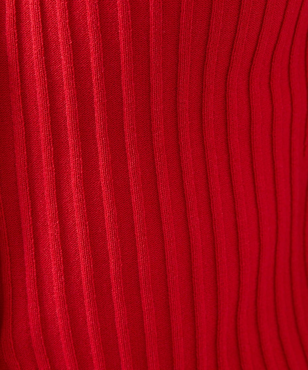 GBFGD31360 Sybilla(シビラ) ハートモチーフリブカーディガン レッド