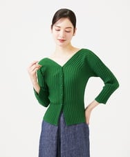 GBFGD31360 Sybilla(シビラ) ハートモチーフリブカーディガン グリーン