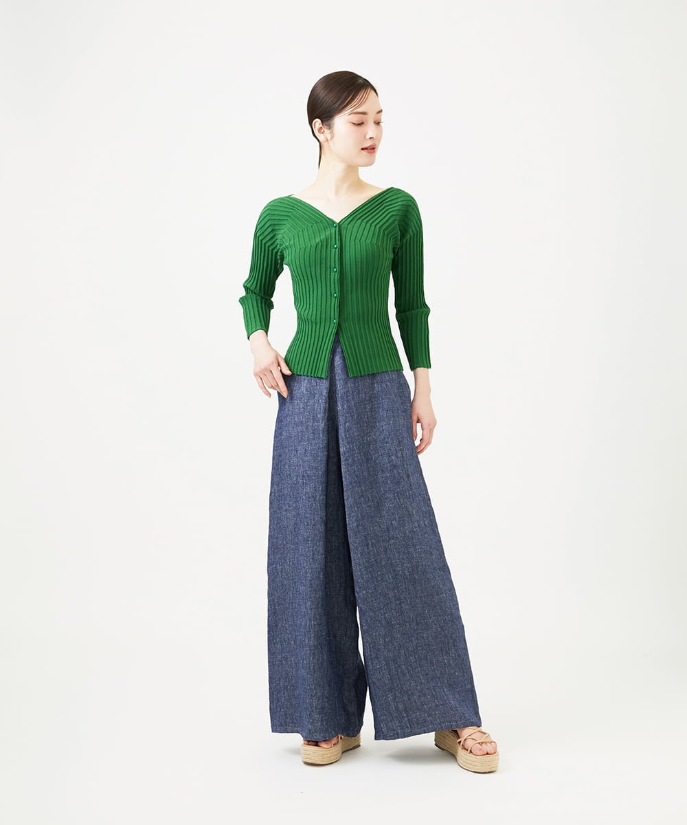 GBFGD31360 Sybilla(シビラ) ハートモチーフリブカーディガン グリーン