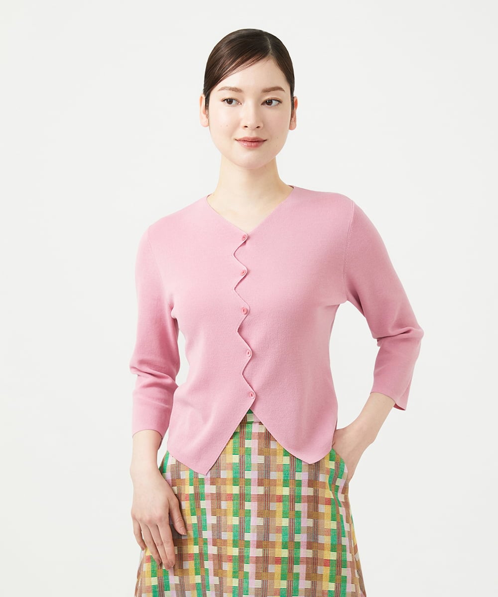 GBFGE01360 Sybilla(シビラ) ジグザグカーディガン ピンク