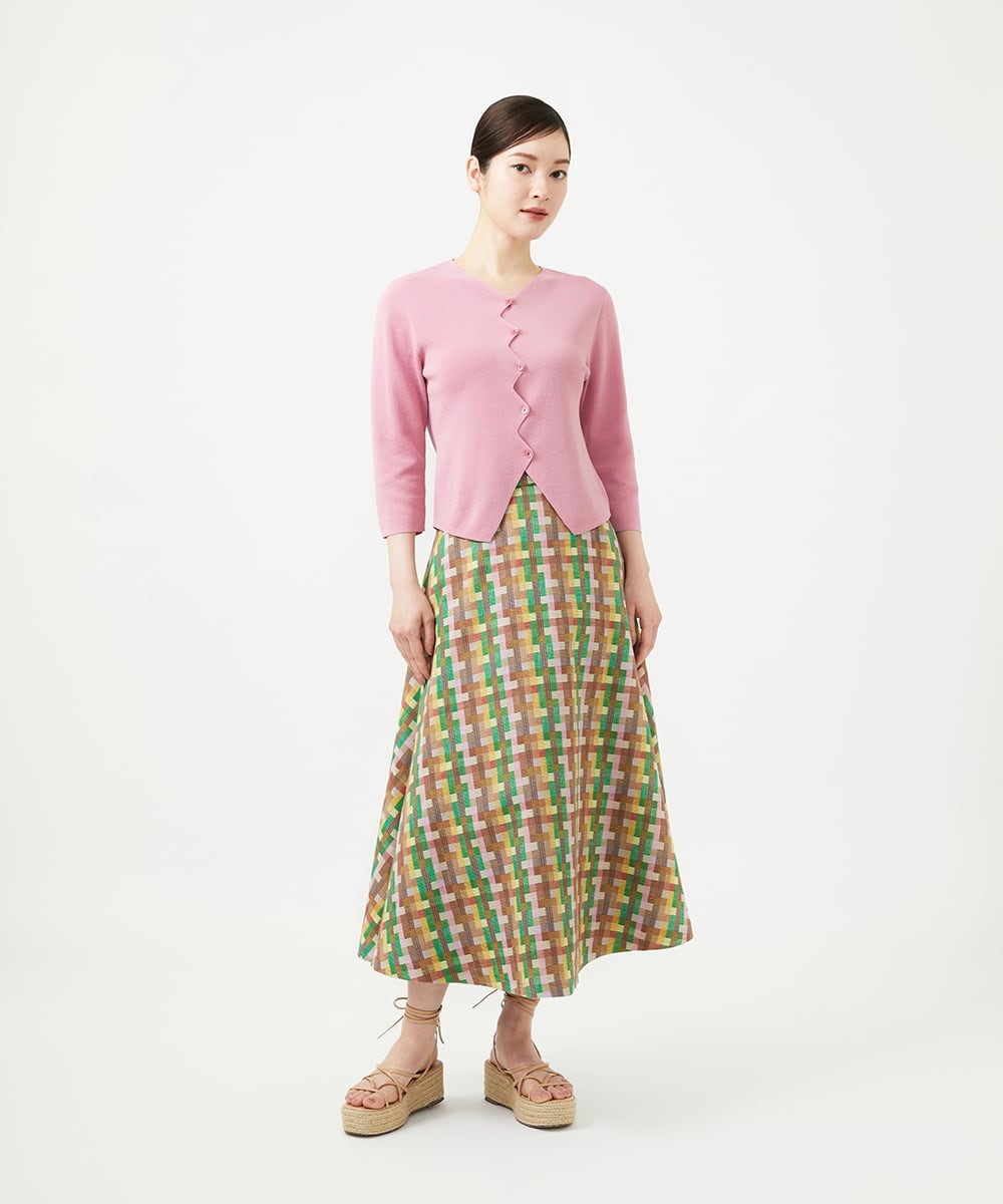 GBFGE01360 Sybilla(シビラ) ジグザグカーディガン ピンク