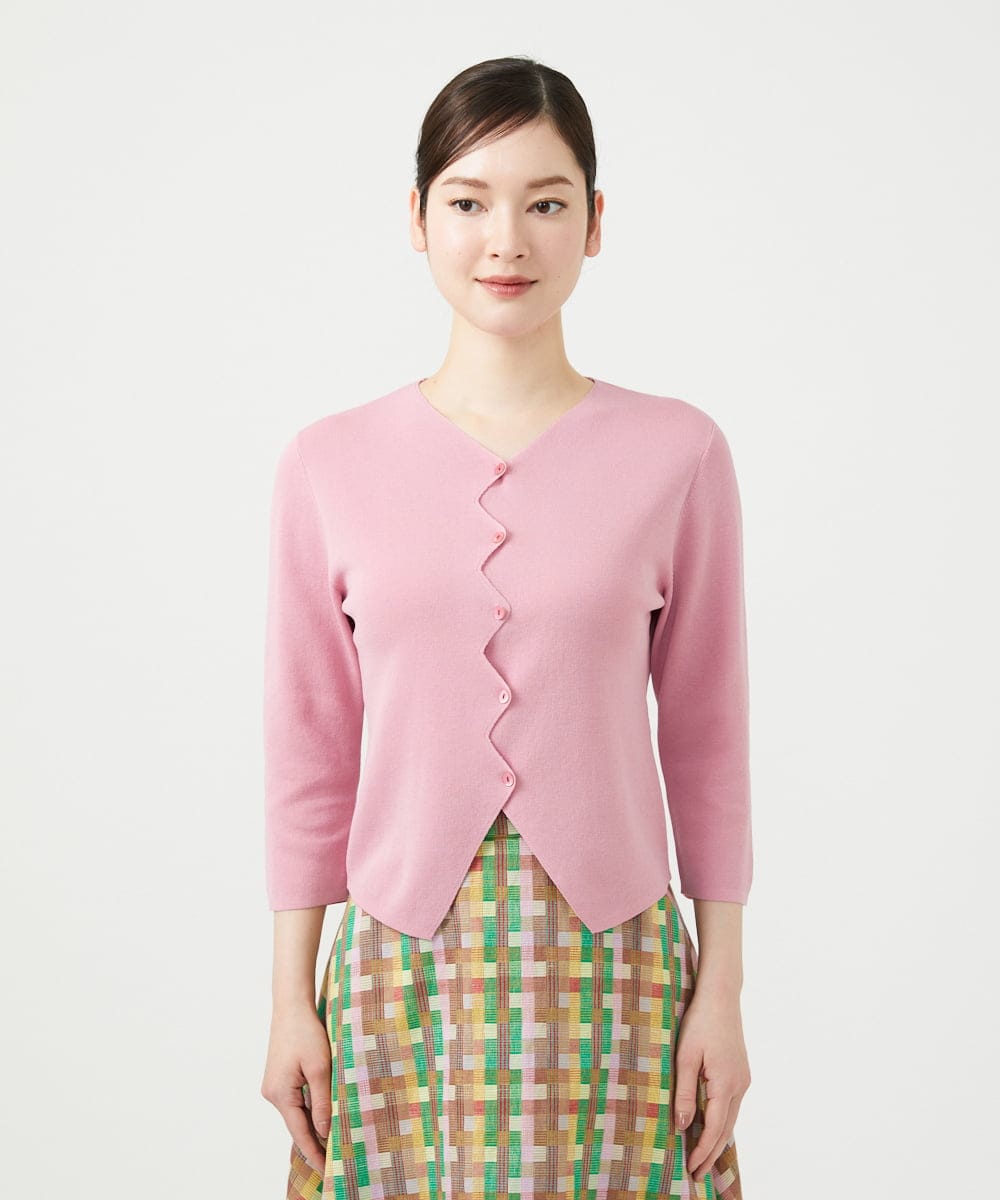 GBFGE01360 Sybilla(シビラ) ジグザグカーディガン ピンク