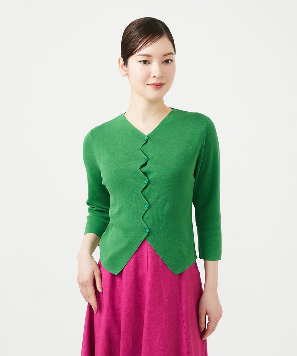 GBFGE01360 Sybilla(シビラ) ジグザグカーディガン グリーン